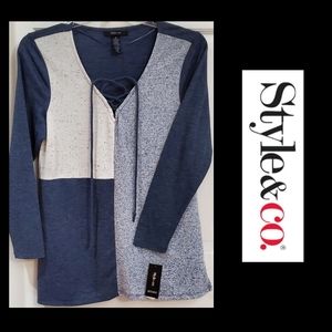 Style & Co | Medium 3/4 Sleeve Blue Tunic NWT